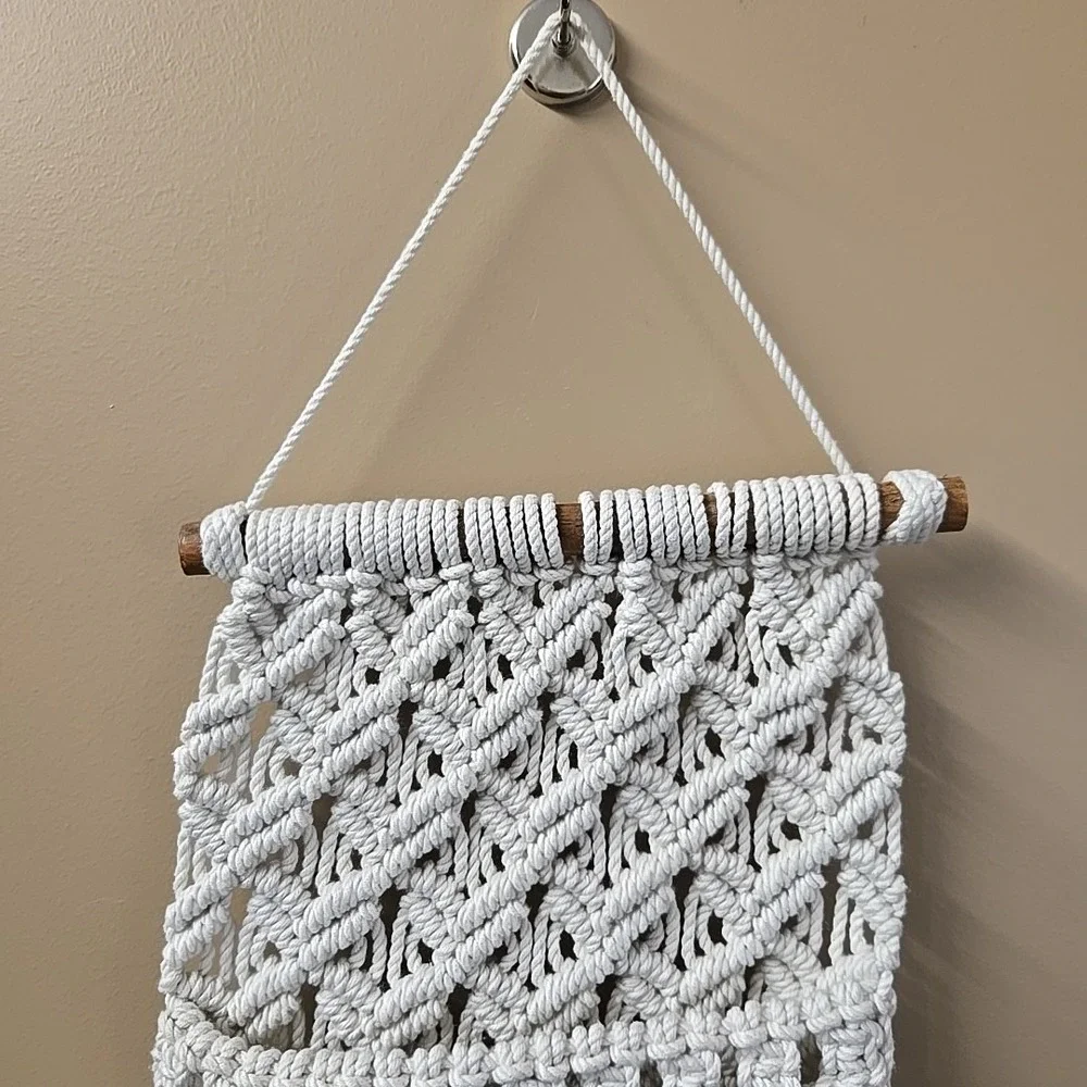 Macrame Boho Wall Hanging Wall Pocket,‎ 10x26